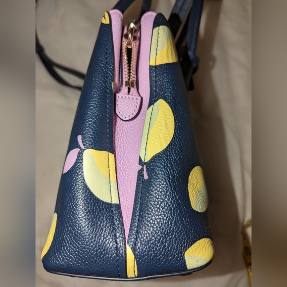 Kate Spade Margaux Medium Satchel Bag Blue Lemon Zest Satchel Purse EUC - Picture 6 of 10